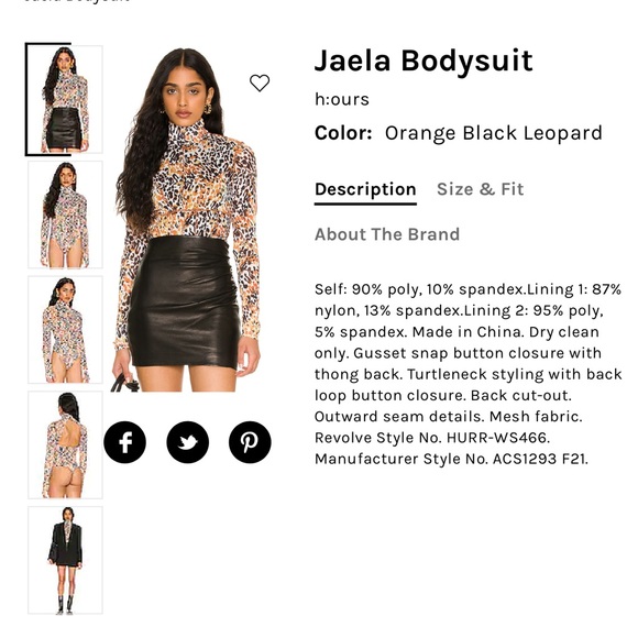 h:ours Tops - NWT cutout back, leopard bodysuit